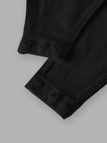 SHEIN Essnce 大码女式时尚休闲通勤商务休闲年轻商务职业内衣两件套，黑色、酒红色、锚红色多件套紧身包臀方领长袖连体衣 - 深灰色 - 查看 10