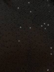 MUSERA Abito lungo aderente con paillettes, lavorato a maglia, con spalline, adatto per Ibiza, vacanze, primavera/estate, spiaggia, matrimonio, uscite serali, appuntamenti, stile grunge, laurea, ballo di fine anno - nero - Visualizzare 6