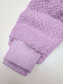 GlowEve 2025 高端小众毛绒保暖内衬卫衣，秋冬季，圣诞节 - 淡紫色 - 查看 4