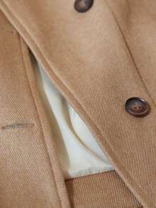 Aveloria Modichic Solid Color Twill European & American Style Versatile Bomber Jacket, Long Sleeve Outerwear - Khaki - View 7
