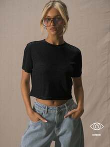 MUSERA 宽松圆领短袖T恤，可爱休闲度假风，90年代复古基础款，返校必备，优雅春季款