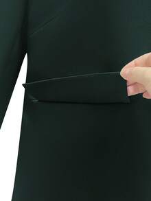 SHEIN LUNE Áo khoác Blazer tay dài dệt kim màu đen cỡ lớn dành cho nữ, mùa thu - Màu xanh lá cây đậm - Xem 7