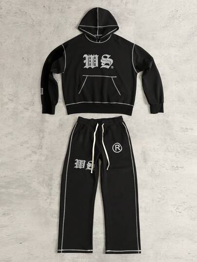 Street Life Men's Contrast Stitching Hoodie Set