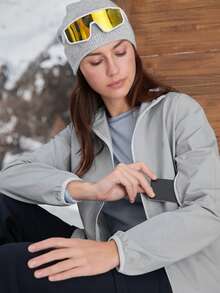 In My Nature 女款字母印花拉鍊連帽戶外運動夾克 運動休閒服 女士戶外服飾 - 灰色 - 查看 1