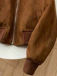 Franclia 新款秋冬毛领保暖内衬复古翻领女式休闲夹克