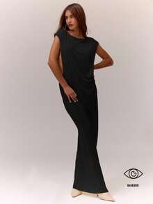 MUSERA 圆领超短袖连衣裙，优雅春夏度假舞会礼服，女士夏季连衣裙，适合假日、伊比沙岛婚礼宾客、秋季夜生活、日常休闲、冬季圣诞派对等场合，尽显优雅时尚。