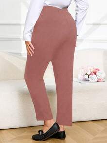 Celana Panjang Wanita Ukuran Besar Model Slim Fit Kasual - Purple - View 2