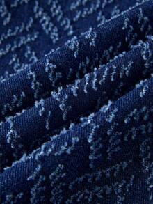 SHEIN MOD 女式新款修身立领系带牛仔斗篷夹克，适合所有季节 - 深色水洗藍 - 查看 6