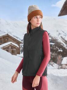 In My Nature Veste sans manches zippée décontractée pour femmes