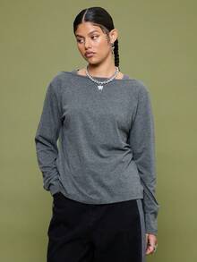 COUREZ Long Sleeve Layered Slouchy Fit Vest Top, Y2K  For Women Spring For Women Casual Going Out Tops Women's Spring Top  Party Top - Multicolor - View 5