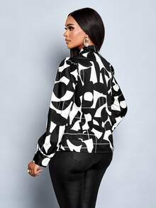 SOLERSUN Áo sơ mi dài tay nữ mùa xuân/hè thanh lịch, họa tiết hoa, phù hợp cho đi làm, công sở, du lịch, hẹn hò và thời trang. Mẫu mới về, đa năng, xuân hè, đi làm hàng ngày, đi chơi. - Đen và trắng - Xem 2