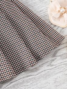 Sparklyn 女孩羅紋針織泡泡袖T恤和格紋百褶半身裙不附帶包 - 彩色 - 查看 8