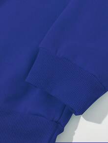 2 件套男婴休闲简约字母图案印花圆领运动衫和慢跑裤套装婴儿运动服 MILANO 运动衫套装 - 寶藍色 - 查看 6