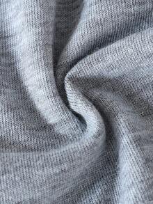 SHEIN 2pcs Baby Girls' Casual V-Neck Letter Graphic Long Sleeve Knit Top And Straight Leg Printed Pants Set, Autumn/Winter - Black - View 3