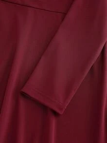 GlowEve Vestido de manga larga de punto con flores y decoración de rhinestones, elegante para uso diario, moda de calle francesa, versátil para fiesta, vacaciones y negocios, color borgoña, otoño/invierno