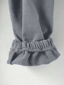 SHEIN Cottnline مجموعة بنطلون وبلوزة كاجوال مطبوعة للرجال قطعتان - رمادي - مشاهدة 8