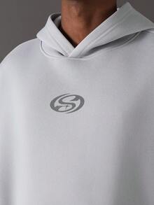 STYNVO 男士字母印花长袖口袋休闲连帽卫衣，秋冬男士图案连帽衫 Sp5der 男士连帽衫 Sumwon 男士连帽衫 健身连帽衫 男士 Manfinity 男士连帽衫 - 灰色 - 查看 6