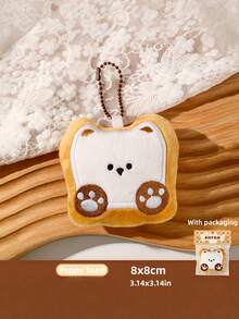 Süßer Brot Plüsch Charm Set & Donut Schlüsselanhänger mit Riemen - Kawaii Essen Kuscheltier Geschenk für Tasche, Rucksack, Geldbörse Dekoration