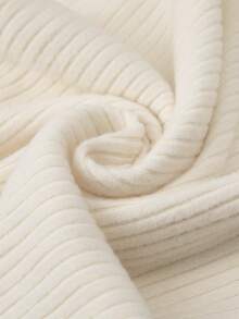 GlowEve 2 件套女士针织长袖上衣和灯芯绒内衬阔腿直筒裤套装，休闲日常通勤时尚法式街头复古商务假日杏色秋冬家居服 - 杏色 - 查看 7