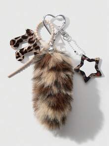 ROMWE Grunge Punk 1 móc khóa đuôi động vật giả da báo màu nâu chất lượng cao phong cách Y2K Retro đáng yêu, phụ kiện thời trang phù hợp cho phụ nữ và trẻ em gái, ý tưởng quà tặng tuyệt vời - Màu nâu - 31 - Xem 11