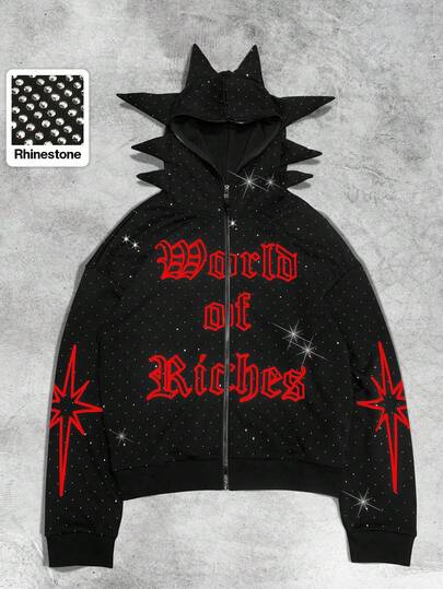 Street Life Men's Sparkling Diamond Antler Hoodie Sweatshirt