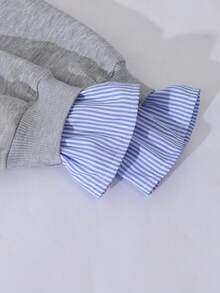 青少年女孩学院风马球领运动衫 + 百褶迷你裙两件套 - 灰色 - 查看 8