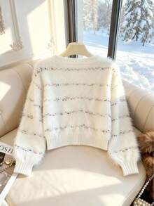 GlowEve 女士时尚简约V领针织开衫，秋冬