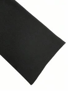 Franclia 休闲黑色纽扣领口袋长款半袖衬衫裙，优雅长款女装 - 黑色 - 查看 6