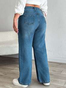 EURMUSE HIGH RISE STRAIGT CUT RIPPED PLUS SIZE WOMEN JEAN