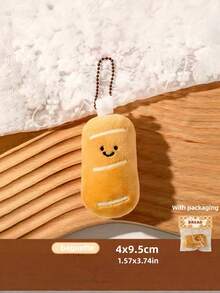 Süßer Brot Plüsch Charm Set & Donut Schlüsselanhänger mit Riemen - Kawaii Essen Kuscheltier Geschenk für Tasche, Rucksack, Geldbörse Dekoration
