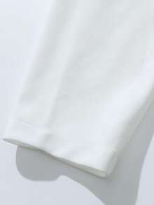 GlowEve 女士优雅通勤纯色夹克和阔腿裤两件套 - 白色 - 查看 5