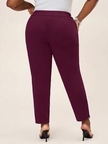 Comfylo Quần đi làm thường ngày cỡ lớn dành cho nữ - Màu Đỏ Sâu - Xem 2