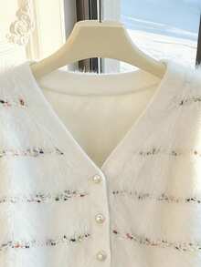 GlowEve 女士时尚简约V领针织开衫，秋冬