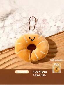 Süßer Brot Plüsch Charm Set & Donut Schlüsselanhänger mit Riemen - Kawaii Essen Kuscheltier Geschenk für Tasche, Rucksack, Geldbörse Dekoration