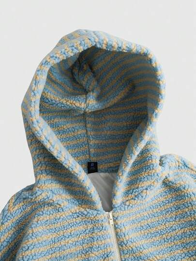 Street Life Veste ample à capuche douce et rayée pour hommes