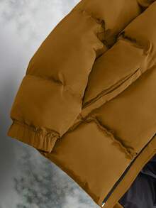 RueChic Men Fleece Lined Regular Padded Coat - Orange - View 6