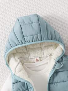 Cozy Pixies Newborn Baby Boy Cartoon Bear Pattern Hooded Fleece Vest Cardigan Autumn Winter Clothes For Girl