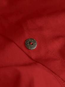 SHEIN LUNE Plus Size Casual Hooded Long Jacket With Large Pockets - Red - View 5