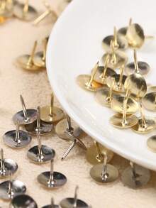 300pcs Push Pins Round Head Thumb Tacks Cork Board, Decorative Flat Push Pins For Wall Head Pin Wood Map Tacks Pin, Metal Pushpins For Office School With Storage Box Back To School,Back To School,School Supplies - 300pcs - View 11