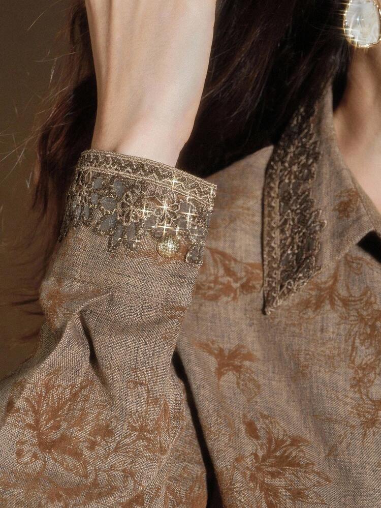 Elegant Long Sleeve Blouse For Women, Suitable For Fall, Winter, New Year, Party, Wedding, Chic, Stylish, Christmas, Festival, Graduation