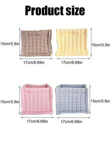 Joivida 1 pieza Cesta de almacenamiento a cuadros, para almacenar desorden, artículos para el hogar, para uso doméstico: sala de estar, escritorio, dormitorio, Navidad, Día de San Valentín - Multicolor - Ver 3