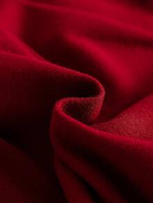 SHEIN 女宝宝纯色蓬松翻领3D蝴蝶结羊毛混纺连衣裙。领口和袖口采用蓬松面料，时尚大方；门襟纯色纽扣简约高端；腰部3D蝴蝶结可爱俏皮，A字廓形适合不同体型的宝宝。无论是玩耍还是拍照，都能让宝宝成为最吸睛的小公主。 - 紅色 - 查看 6