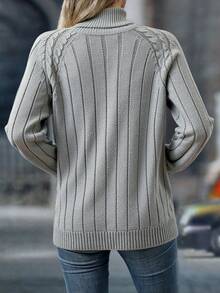 Cloudara Women Sweater Comfy Cable Knit Grey Winter Style Turtleneck Sweater Women Womens Turtleneck Ribbed Turtleneck Sweater Pullover Sweater Women Sweater Top Cropped Turtleneck Sweater  Homecoming Cute Tops Women Autumn Clothes Womens Sweaters Knitted Sweater,Jumper,Cream Jumper,Jumpers,Christmas Jumper,White Jumper,Black Jumper,Ladies Jumper,Women's Jumpers