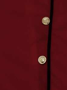 Franclia 优雅高腰开衩裙，时尚显瘦，适合秋冬 - 紅色 - 查看 4