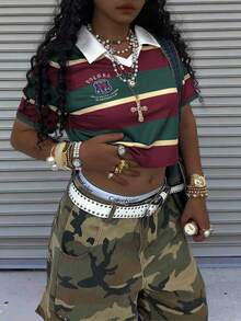 Rovax Áo ngắn tay ngắn, hai lớp, cổ chữ V, ôm sát, vai thường. - Nhiều màu - Xem 1