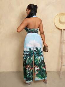 BamGleam Bộ áo crop top buộc dây không tay và quần dài cho nữ, thời trang tối giản cho mùa hè - Nhiều màu - Xem 2