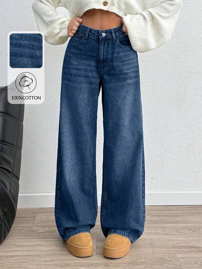 EURMUSE HIGH RISE WIDELEG Y2K STYLE LOOSE FIT WOMEN JEAN