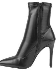 Botas puntales stretch de tacón delgado color negro, marca Yaeli - Negro - Ver 4
