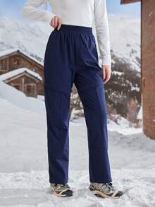 SHEIN In My Nature Women's Outdoor Sports Casual Detachable Hiking Pants - Navy Blue - View 7