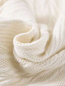 Sparklyn 青少年女孩休闲杏色针织提花连帽拉链高腰连体裤，适合日常外出 - 杏色 - 查看 8